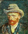 van Gogh Self Portrait with Grey Felt Hat, c.1887
