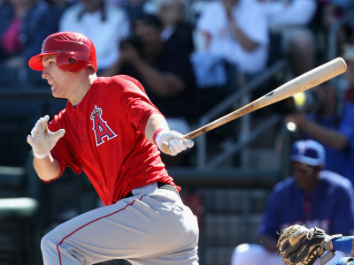 Los Angeles Angels of Anaheim v Texas Rangers, SURPRISE, AZ - MARCH 02: Mike Trout