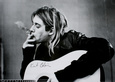 Kurt Cobain (Smoking) With Guitar Black & White Music Poster