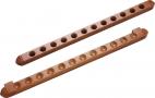 Two Piece 12 Cue Wall Rack with Holes