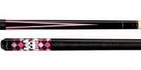 Players Flirt F-2720 - Double Pink Points with Argyle Sleeve and Girlie Skull Pool Cue Stick