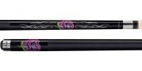 Players Flirt F-2770 - Midnight Black with Hot Pink Glitter Rose and Silver Flames