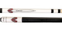Players Flirt F-2790 - Pearl White with Glitter Red Celtic Hearts Women's Pool Cue